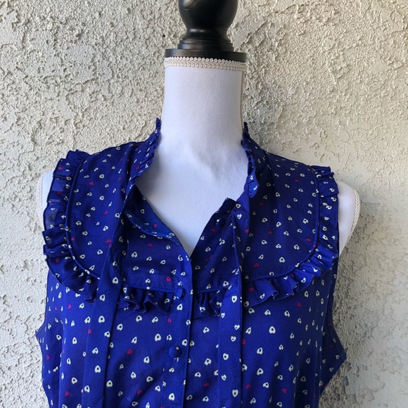 Blue dress with white and red hearts - Picture 5 of 7